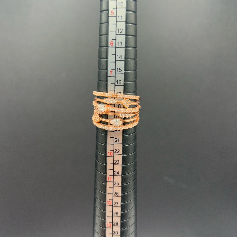 Melinda Maria Rose Gold and Silver Multi-Band Ring